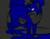 Desenho Lobo pintado por willian