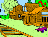 Desenho Estação de comboio pintado por Asterix