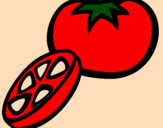 Desenho Tomate pintado por Júlia