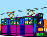 Desenho Eléctrico com passageiros pintado por gabriel