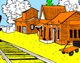 Desenho Estação de comboio pintado por Pedro