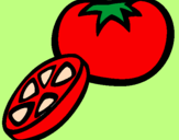 Desenho Tomate pintado por sofia guerreiro
