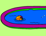 Desenho Bola na piscina pintado por gabriel