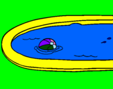 Desenho Bola na piscina pintado por leticia caroline 