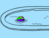 Desenho Bola na piscina pintado por RAFAEL