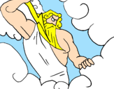 Desenho Zeus pintado por Leonardo Cruz