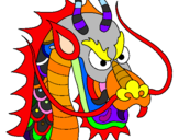 Desenho Cabeça de dragão pintado por shay long