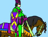 Desenho Cavaleiro a cavalo pintado por skate