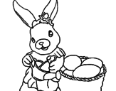 Desenho Coelho da Páscoa com regador pintado por melissa