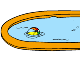 Desenho Bola na piscina pintado por LARISSA