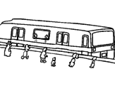 Desenho Passageiros à espera do comboio pintado por Felipe Dias