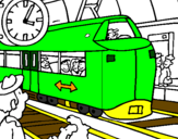 Desenho Estação de caminhos de ferro pintado por miguel  damascena