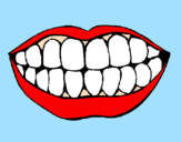 Desenho Boca e dentes pintado por nathalya