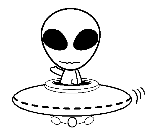 Desenho de Alienígenas assistindo TV para colorir