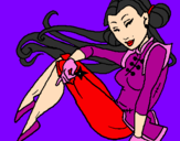 Desenho Princesa ninja pintado por fer