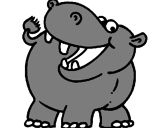 Desenho Hipopótamo pintado por gernaldo junio
