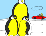 Desenho Familia pinguins pintado por joao