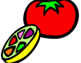 Desenho Tomate pintado por Fruta (: