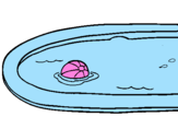 Desenho Bola na piscina pintado por nathalia