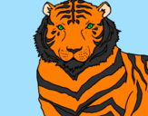Desenho Tigre pintado por pedro