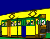 Desenho Eléctrico com passageiros pintado por gabriel antonio