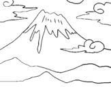 Desenho Monte Fuji pintado por p