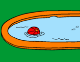Desenho Bola na piscina pintado por cuca