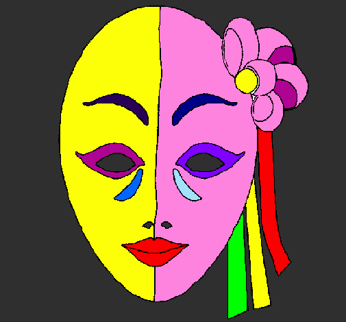 Desenho de Máscara italiana pintado e colorido por Usuário não registrado o  dia 23 de Fevereiro do 2011