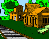 Desenho Estação de comboio pintado por Jeferson