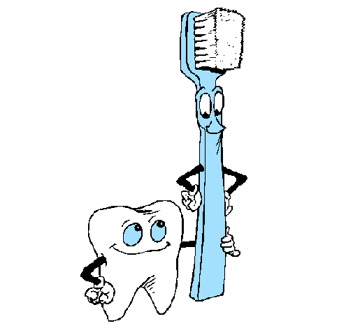 Dentes e escova de dentes