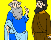 Desenho Sócrates e Platão pintado por zelio    e teleu