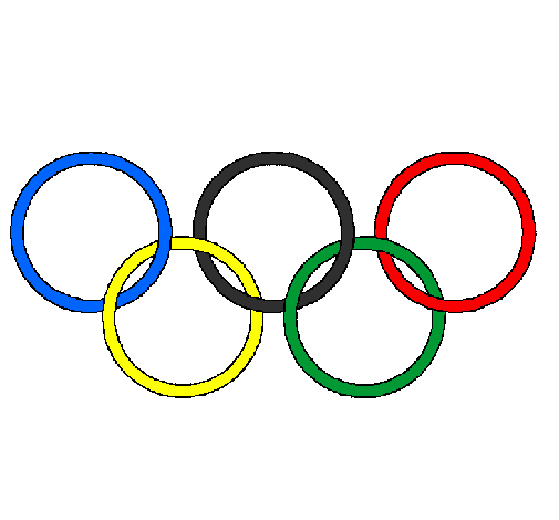 Desenho de Argolas dos jogos olimpícos pintado e colorido por