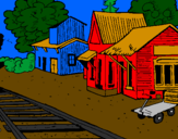 Desenho Estação de comboio pintado por matheus
