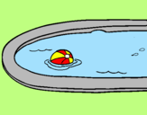 Desenho Bola na piscina pintado por isabela