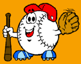 Desenho Bola de basebol pintado por Pedro