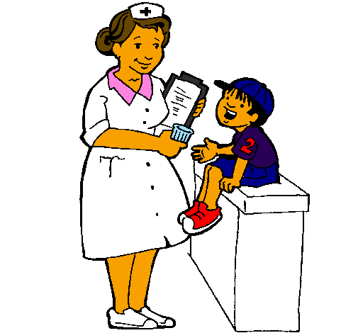 Desenho de Enfermeira e menino pintado e colorido por Usuário não  registrado o dia 27 de Fevereiro do 2009
