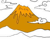 Desenho Monte Fuji pintado por carol