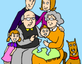 Desenho Família pintado por carol