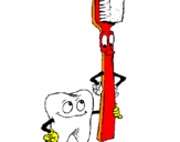 Desenho Dentes e escova de dentes pintado por dani
