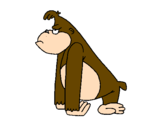Desenho Macaco aborrecido pintado por macaco colorado