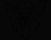 Desenho Vampiro aterrorizador pintado por preto