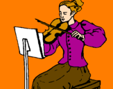 Desenho Dama violinista pintado por karen  