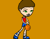 Desenho Jogadora de basquete pintado por eliana c s l