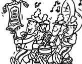 Desenho Banda de música pintado por franco