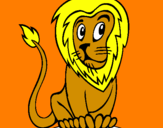 Desenho Leão pintado por carlos andre