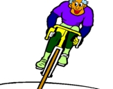 Desenho Ciclista com gorro pintado por giovanna