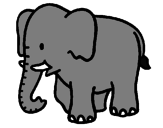 Desenho Elefante bebé pintado por vic