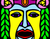 Desenho Máscara Maia pintado por yohanna