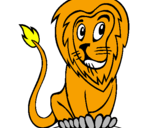 Desenho Leão pintado por michele