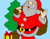 Desenho Santa Claus e uma árvore de natal pintado por joão pedro 